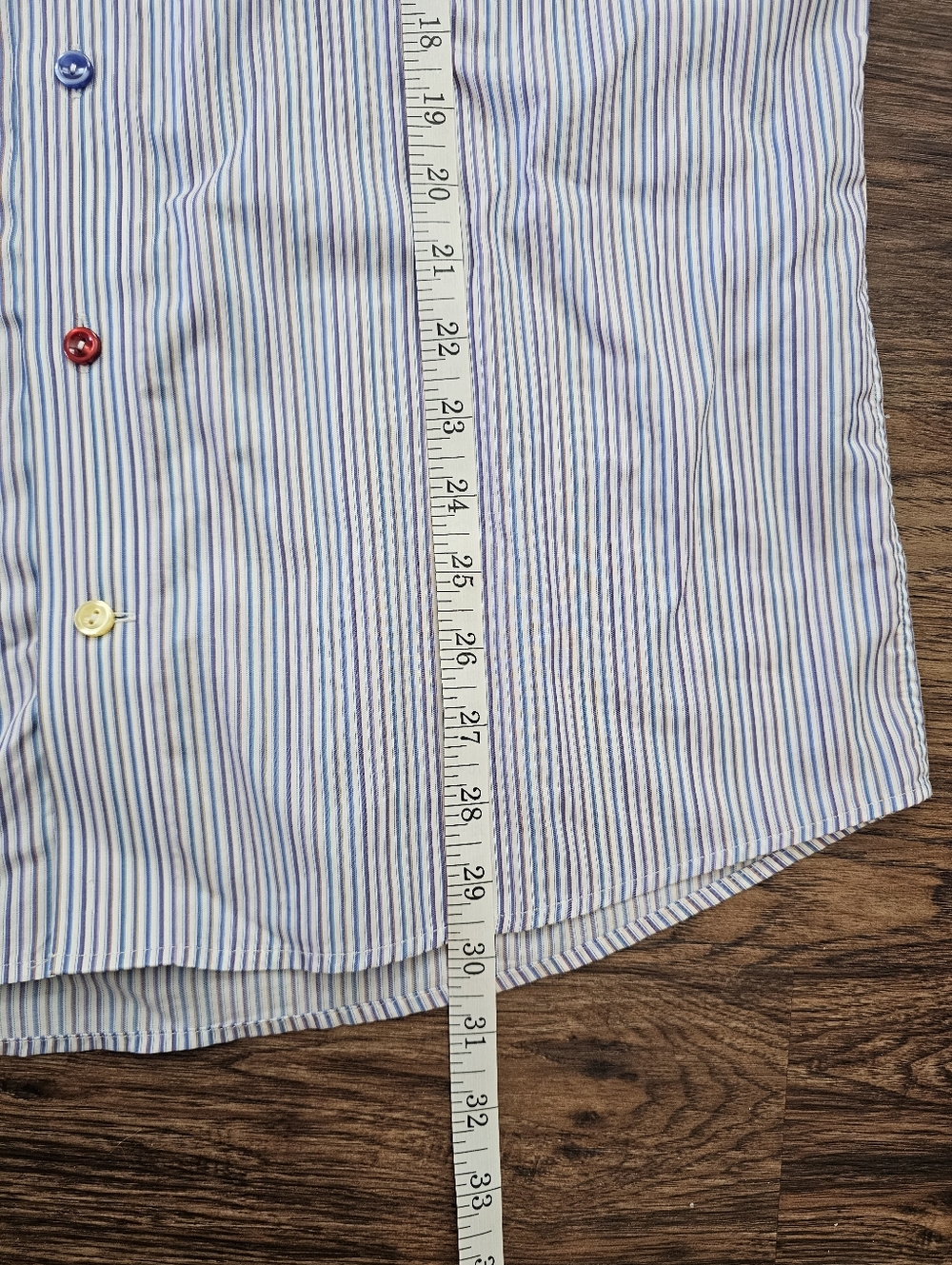 ETON Contemporary Men's Dress Shirt Size 39, 15 1/2 Striped W/Colored Buttons - Picture 7 of 10